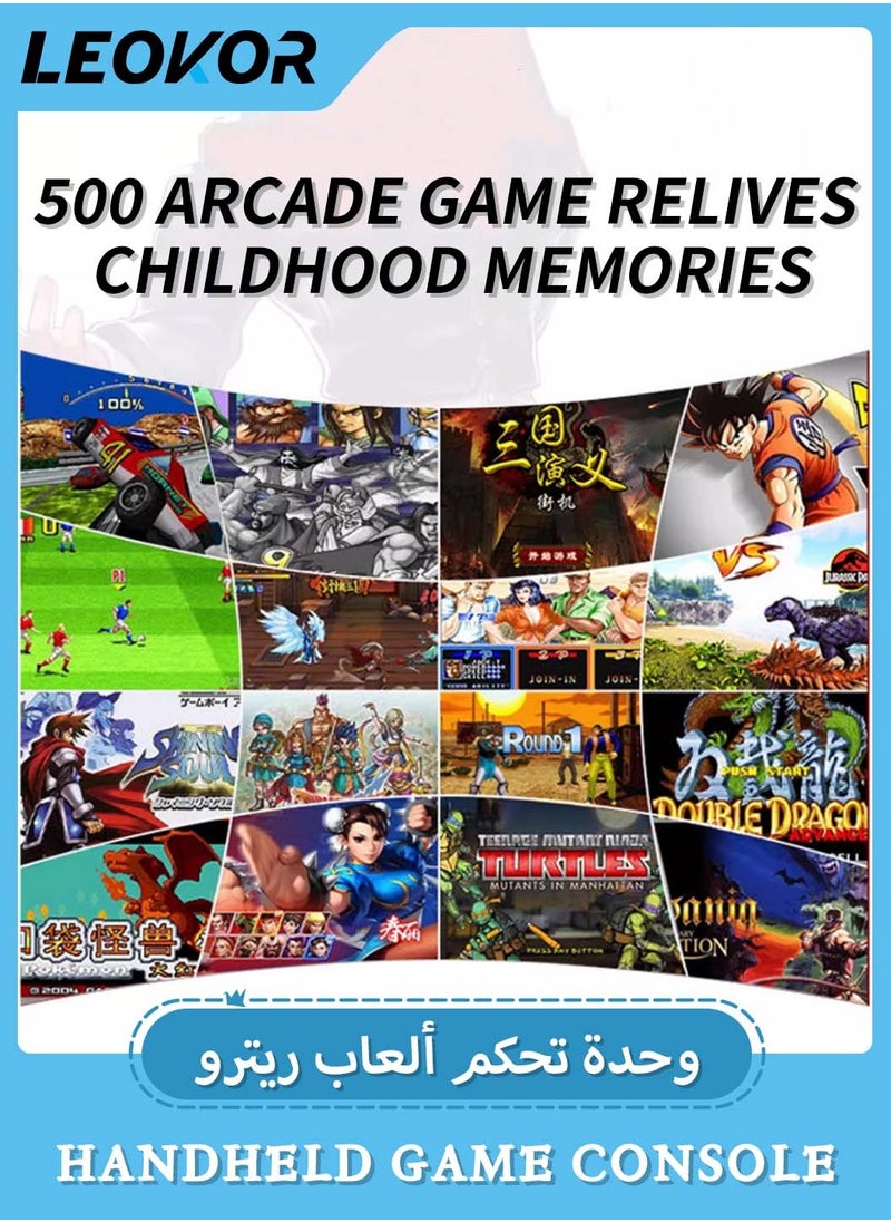 HD Handheld Retro Gaming Console,Handheld Game Console Built-in 500+ Classic Games,3.5-inch Screen,for Family Recreation Arcade Gaming System