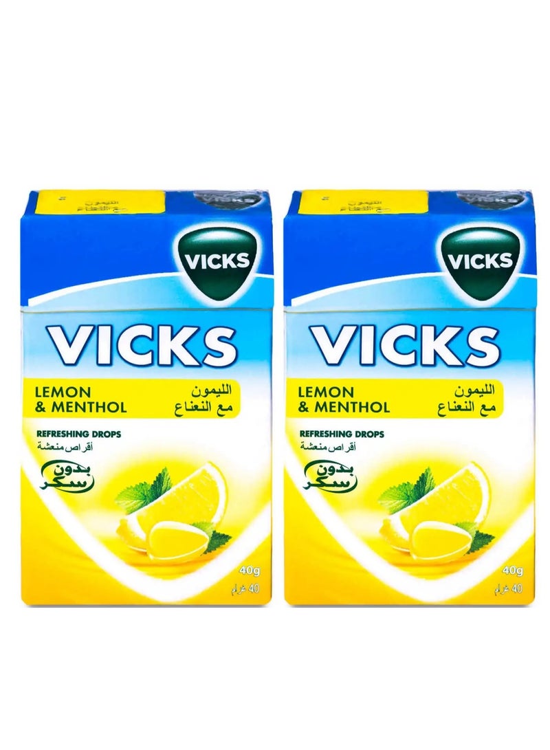 فكس باقة من عبوتين فيكس أقراص ترطيب وتطهير الحنجرة بالليمون والمنثول 40 جم - Image 1