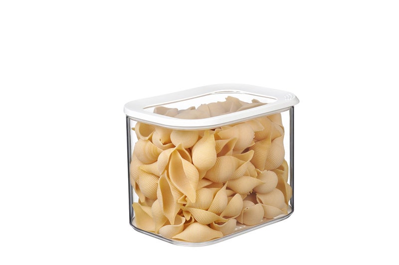 Mepal Modula Rounded Food Storage Box with Lid | Ideal for Pasta, Cereal, Flour, and More | Stackable Design | Transparent Framed Lid | BPA-Free, Nordic White (152oz/4,500ml) - Image 1