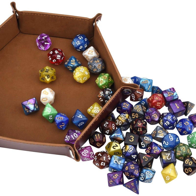 Awpeye DND Double-Colors Polyhedron Dice Set for Dungeons and Dragons D&D RPG MTG Table Games D4 D6 D8 D10 D% D12 D20 25 Colors Dice with 1 Large Flannel Bag, 25 x 7 (175 Pieces) - Image 5