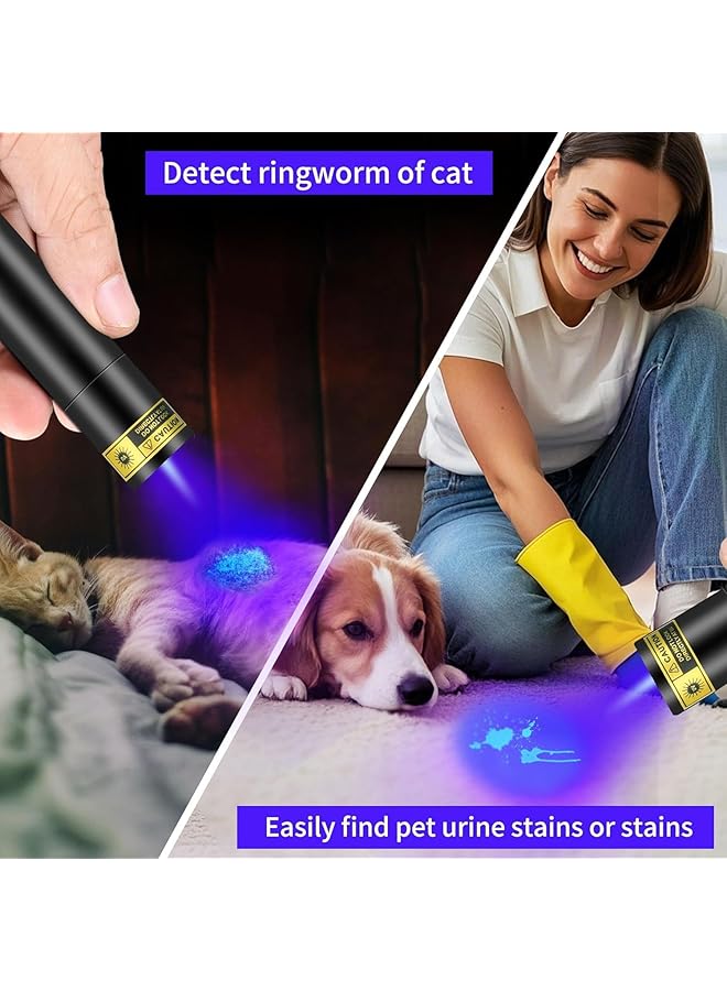 X spring UV Flashlight Portable Mini Blacklight with 365nm Ultraviolet LED Rechargeable USB Flashlight for Detecting Pet Urine Stains Fluorescent Materials Amber and Currency Ideal for Home - Image 3