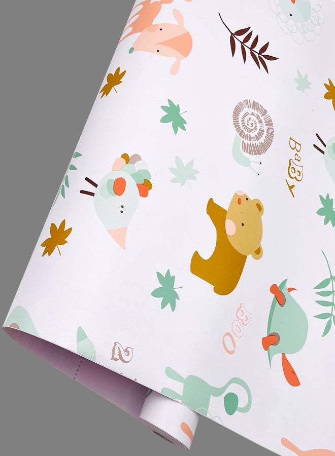 Yifasy Shelf Liner Zoo Park Self-Adhesive PVC Drawer Paper Furniture Protector Redo Toddler Makeup Dressing Table Kid Bookshelf 118x17.7 Inch - Image 2
