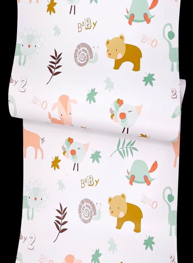 Yifasy Shelf Liner Zoo Park Self-Adhesive PVC Drawer Paper Furniture Protector Redo Toddler Makeup Dressing Table Kid Bookshelf 118x17.7 Inch - Image 1
