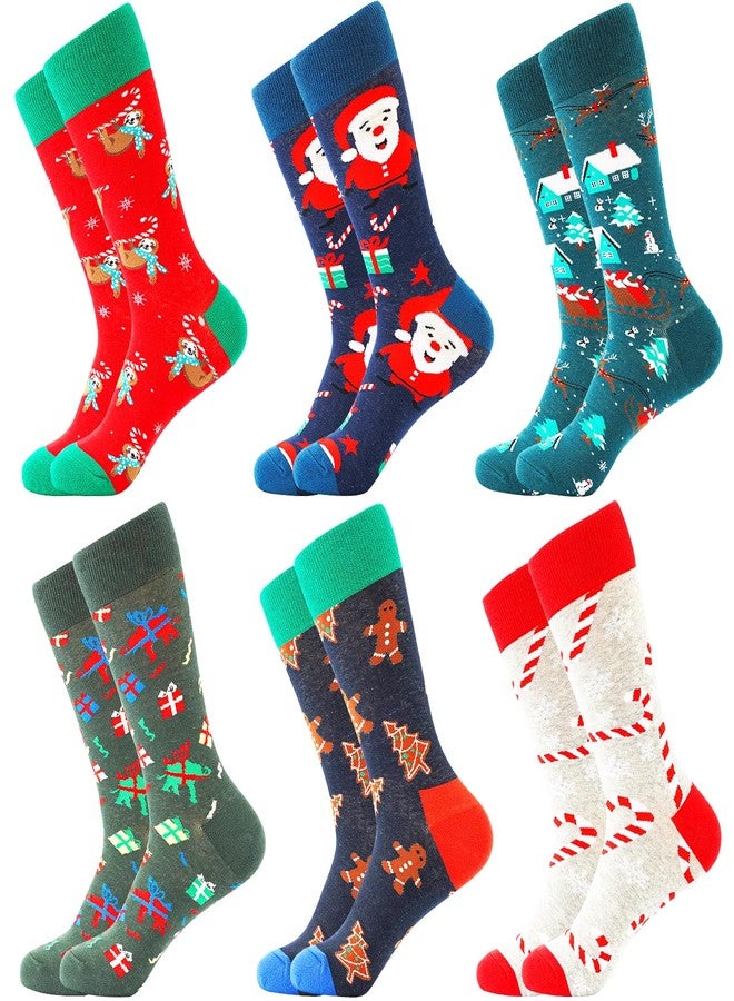 BISOUSOX Mens Christmas Socks Crazy Funny Dress Colorful Novelty Warm Winter Socks Christmas Gifts for Men Women - Image 1