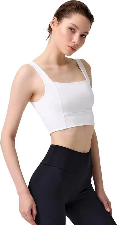 COTTONHILL Cream Square Neck Crop Top Bustier