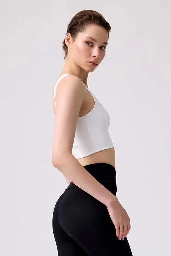 كوتن هيل Cream Square Neck Crop Top Bustier