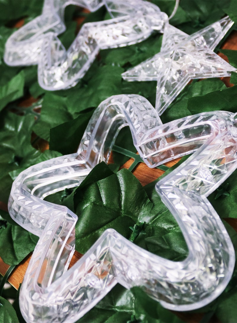 توشيونيكس سلسلة أضواء عيد الميلاد LED على شكل نجمة بطول 4 أمتار مع زينة معلقة مزخرفة - أضواء خرافية احتفالية RGB مع 8 أوضاع، تعمل بالقابس للتعليق على الحائط لتزيين عيد الميلاد الداخلي - Image 5