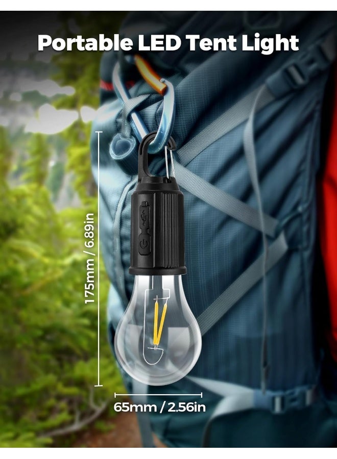 MOMENT Rechargeable Camping Light Bulbs, Portable Led Camping Lanterns, Hanging Tent Lamp With 3 Lighting Modes And Hook For Emergency, Hiking, Fishing, Backpacking, Power Outages  - Image 5