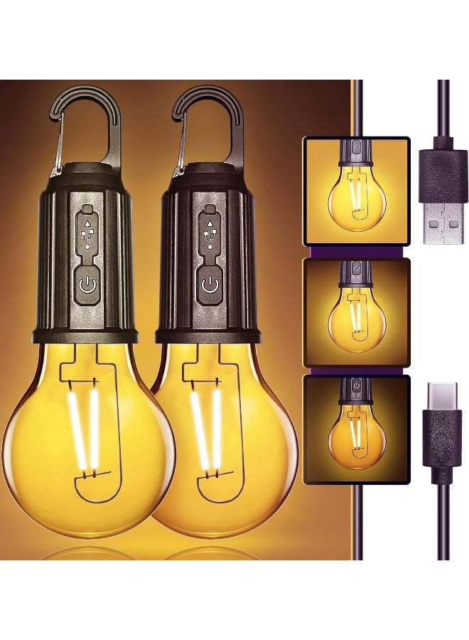 MOMENT Rechargeable Camping Light Bulbs, Portable Led Camping Lanterns, Hanging Tent Lamp With 3 Lighting Modes And Hook For Emergency, Hiking, Fishing, Backpacking, Power Outages  - Image 2