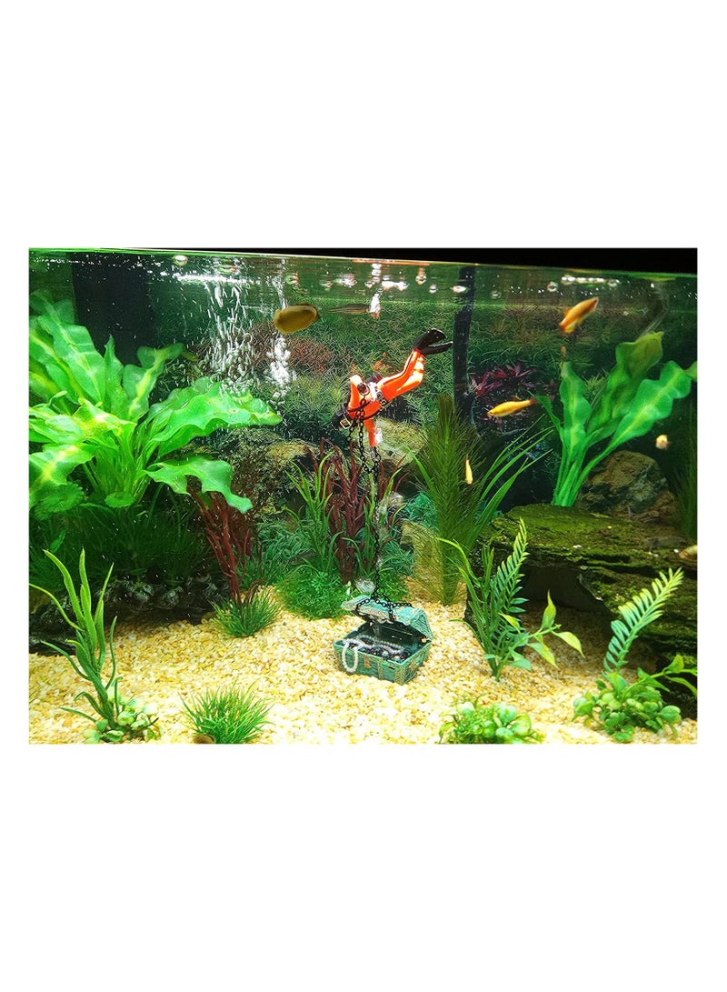 SYOSI Aquarium Decoration, Floating Diver Ornament Fish Tank Landscape Micro Aquatic Decor Nautical Fish Tank Decor Submarine Adventure Ornament Sea Treasure Decor for Home Fish Tank Arts Crafts Decorating - Image 1
