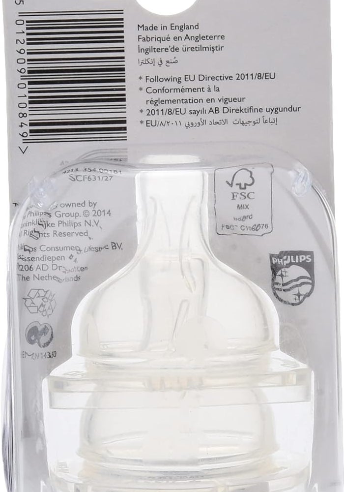 Philips Avent Nipple Classic New Born 6312, Clear - Image 2