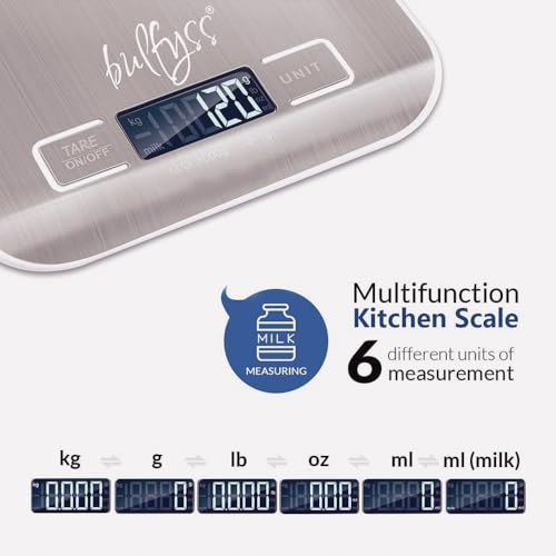 Bulfyss URBANFIX Stainless Steel Digital Kitchen Weighing Scale & Food Weight Machine for Diet, Nutrition, Health, Fitness, Baking & Cooking (5Kgs, Stainless Steel, 2 Years Warranty) - Image 3