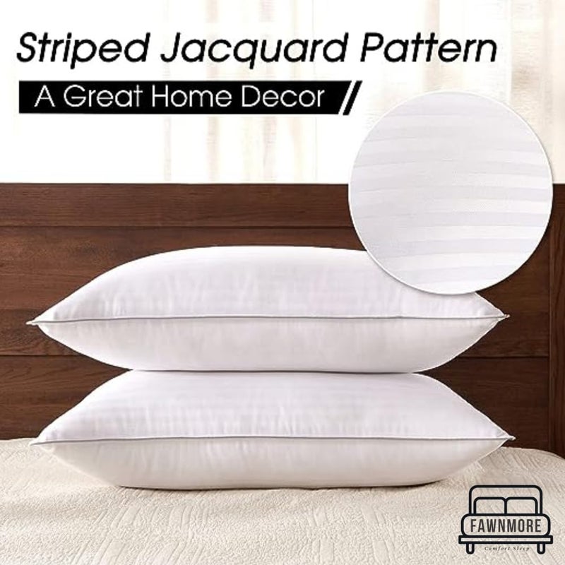 Fawnmore Fawnmore Standard Pillows for Sleeping Set of 2, Hotel Pillows, Gusseted Takiya Pillow (Queen Size, 17inch*27inch, White)  - Image 3