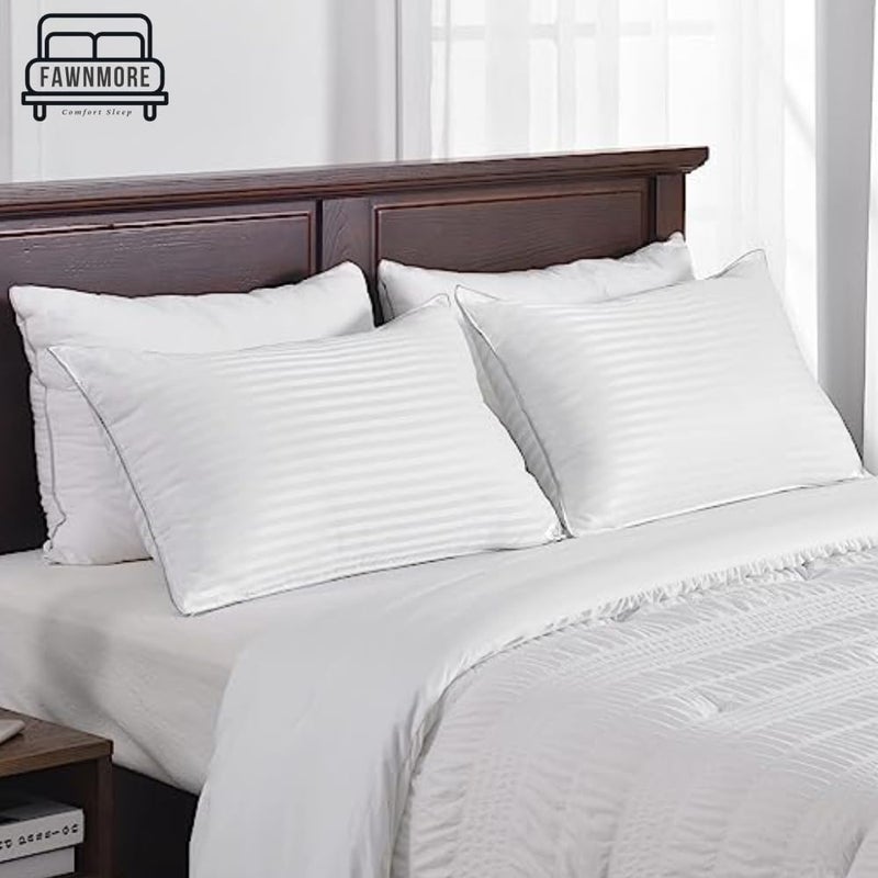 Fawnmore Fawnmore Standard Pillows for Sleeping Set of 2, Hotel Pillows, Gusseted Takiya Pillow (Queen Size, 17inch*27inch, White)  - Image 4