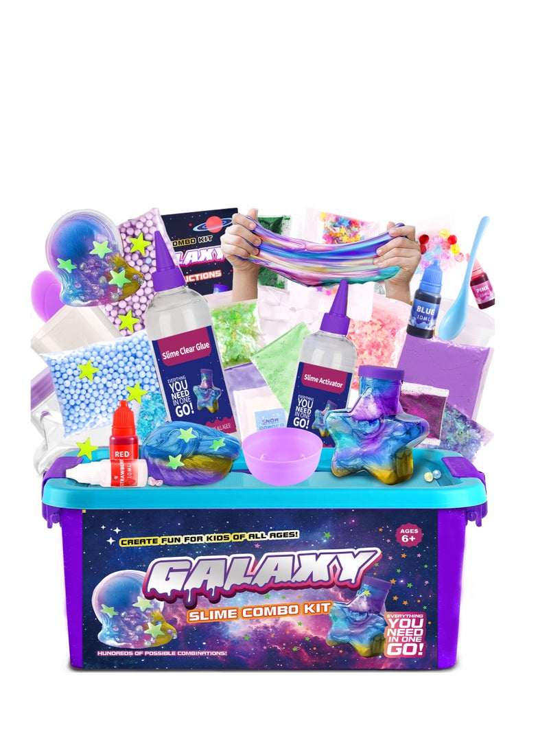 TRASSLE Slime Kit for Kids Boys Girls Ages 7-12, Glow in The Dark Slime Making Set, DIY Butter Slime, Foam Slime, Glimmer Slime, Crunchy Slime, Cloud Slime, Fun Idea Party Crafts - Image 1