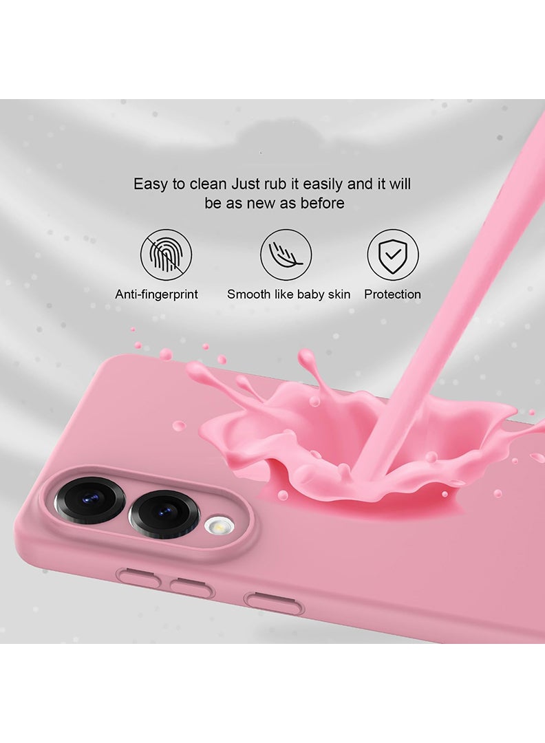 رفع القضية متوافق مع حافظة سامسونج جالاكسي S25 إيدج 6.66 بوصة، سيليكون سائل ناعم وممتاز [بطانة من الألياف الدقيقة المضادة للخدش] غطاء هاتف نحيف واقٍ مقاوم للصدمات لهاتف S25 إيدج 2025، وردي - Image 4