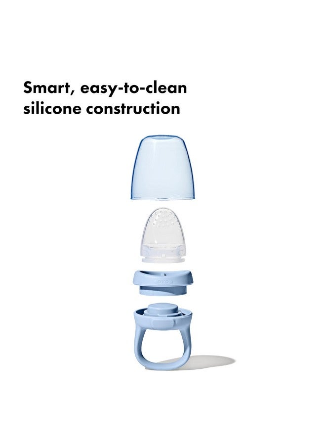 OXO Tot Silicone Self-Feeder 2 Pack - Opal and Dusk - Image 4