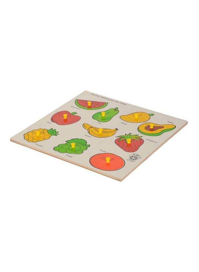 Skillofun MDF King Size Identification Tray - Fruits Learning Toy | Early Educational Toy for Kids (Multicolor, Age- 3+) - Image 2