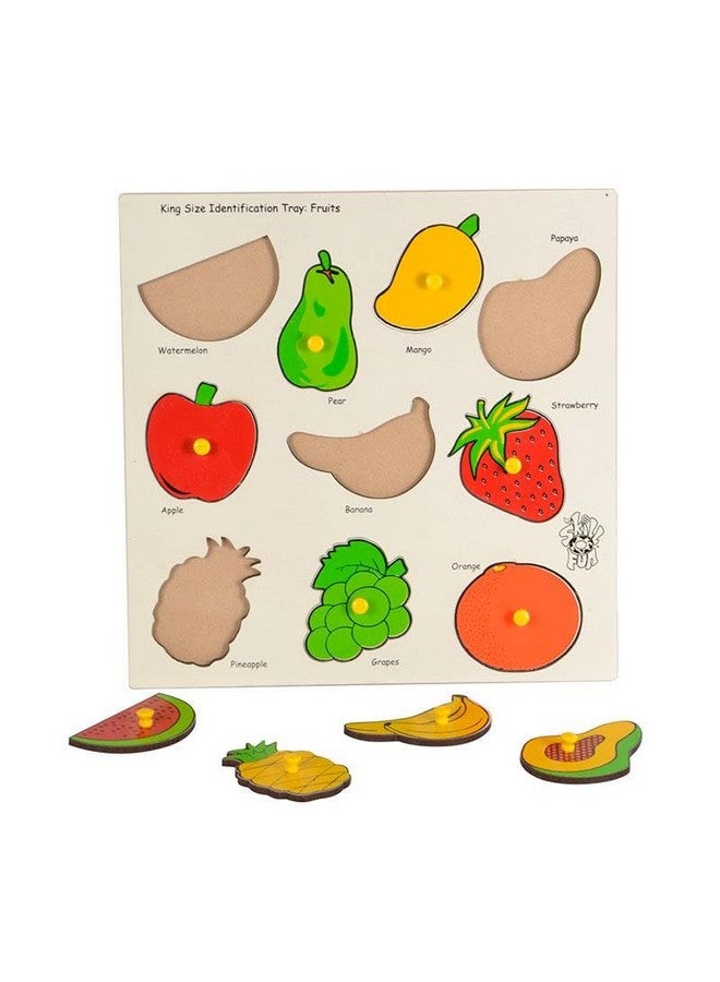 Skillofun MDF King Size Identification Tray - Fruits Learning Toy | Early Educational Toy for Kids (Multicolor, Age- 3+) - Image 3