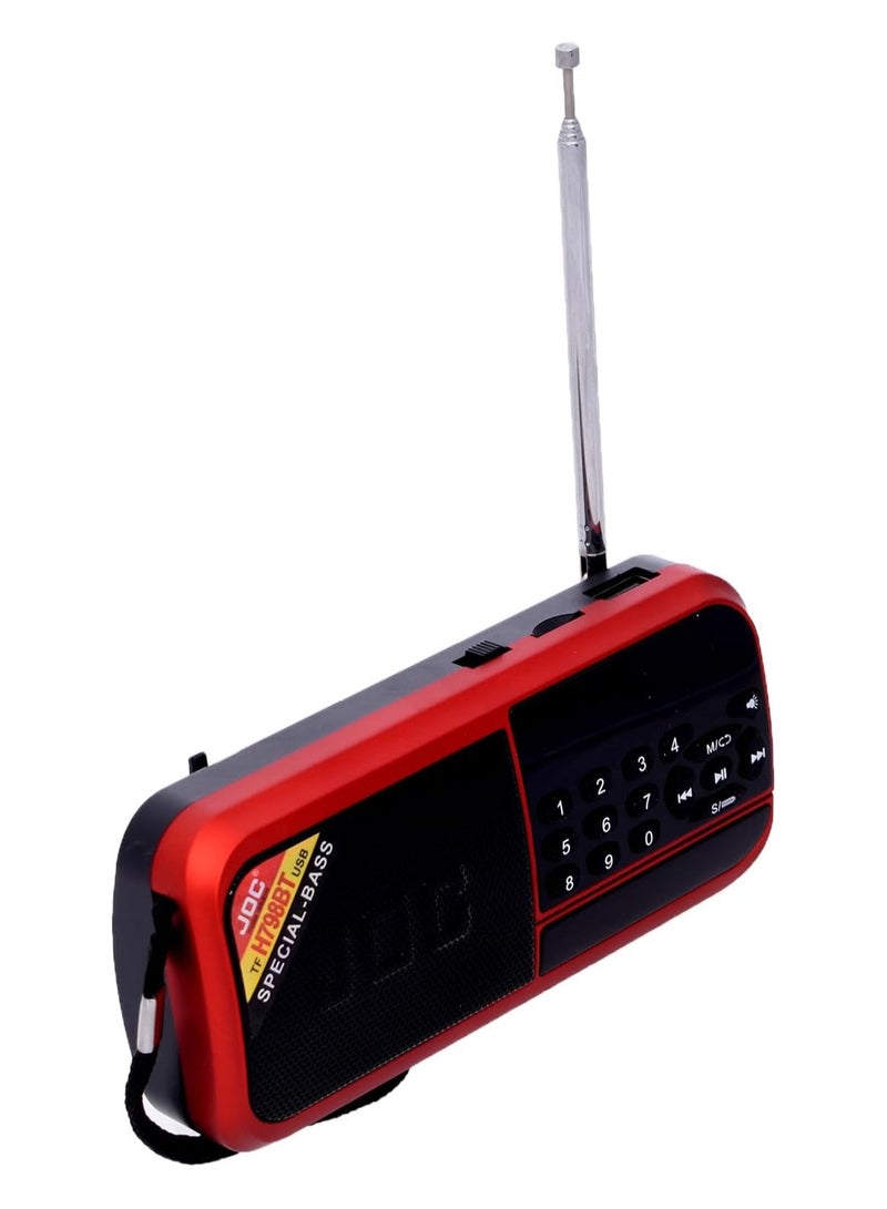 Bluetooth Portable Rechargeable Digital Radio H798BT Black/Red - Image 2
