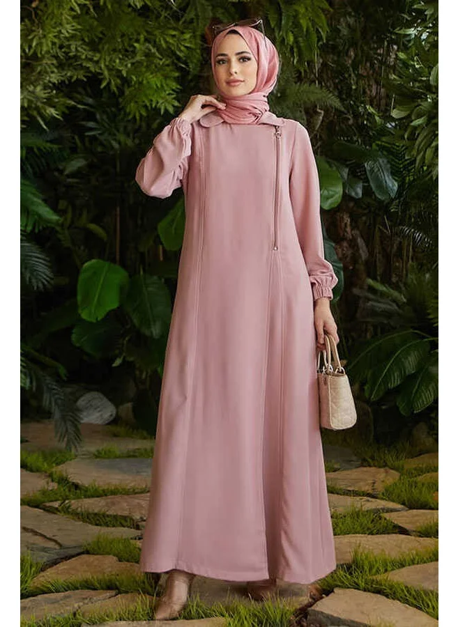 Neways 6541-KREP Side Zipper Abaya Powder