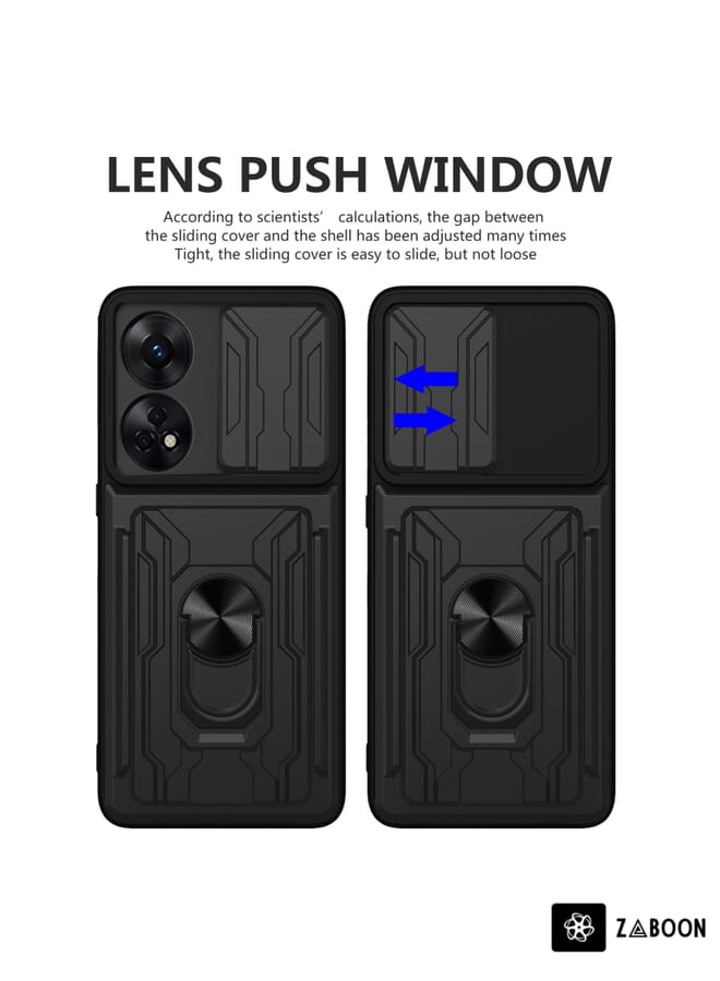 Green Tiger For OPPO Reno8 T 4G Sliding Camshield Card Phone Case(Pearl White) - Image 2