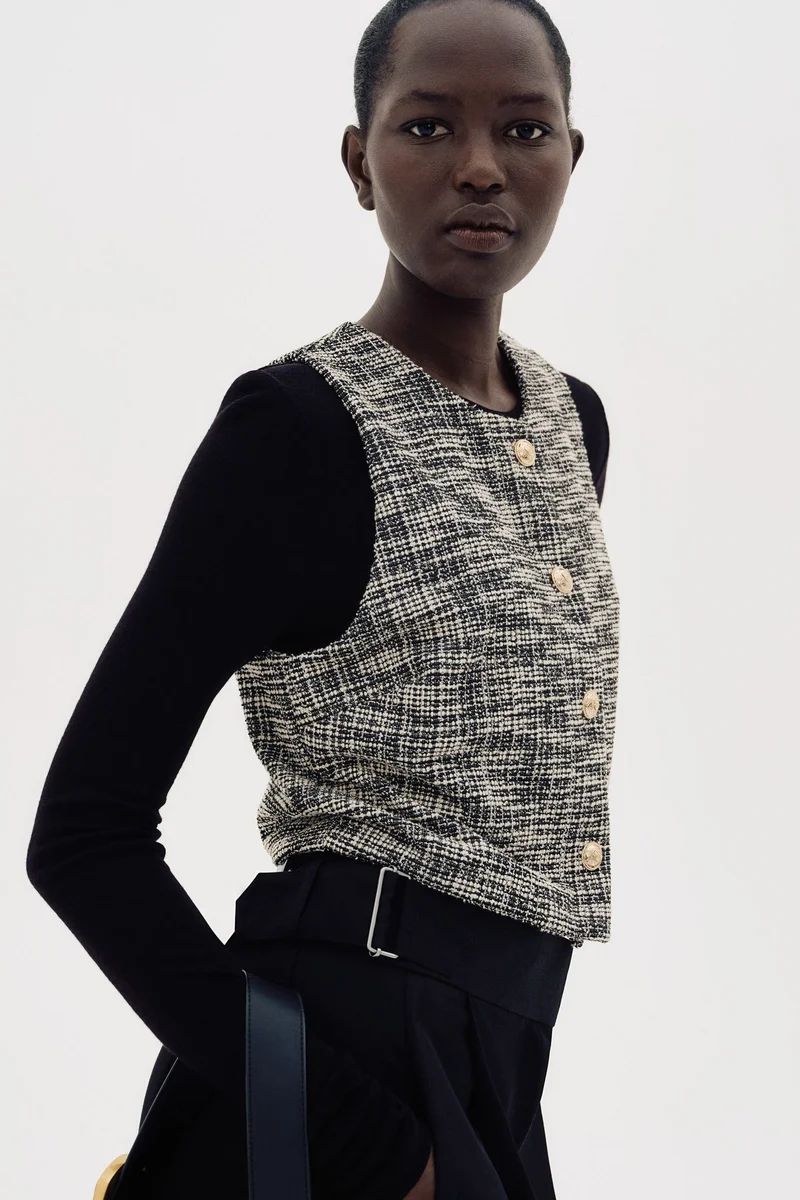 H&M Bouclé jersey waistcoat