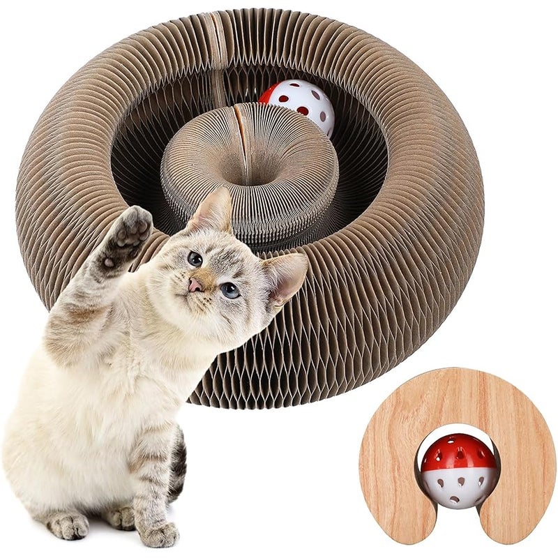 FluffyDream TV Cat Scratcher Cardboard Lounge Bed, Cat Scratching Board, Durable Board Pads Prevents Furniture Damage (L-Shape) (Reversible) - Image 1