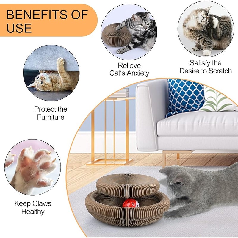 FluffyDream TV Cat Scratcher Cardboard Lounge Bed, Cat Scratching Board, Durable Board Pads Prevents Furniture Damage (L-Shape) (Reversible) - Image 3