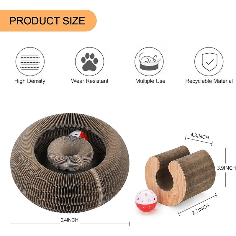 FluffyDream TV Cat Scratcher Cardboard Lounge Bed, Cat Scratching Board, Durable Board Pads Prevents Furniture Damage (L-Shape) (Reversible) - Image 2