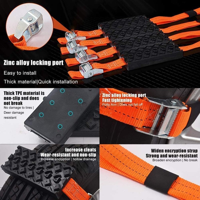 ELECDON Recovery Track Mat, Portable Tire Traction Device for Snow, Mud And Sand â€“ for Cars And Small Suvs, Get Unstuck Fast, 2Pcs - Image 5