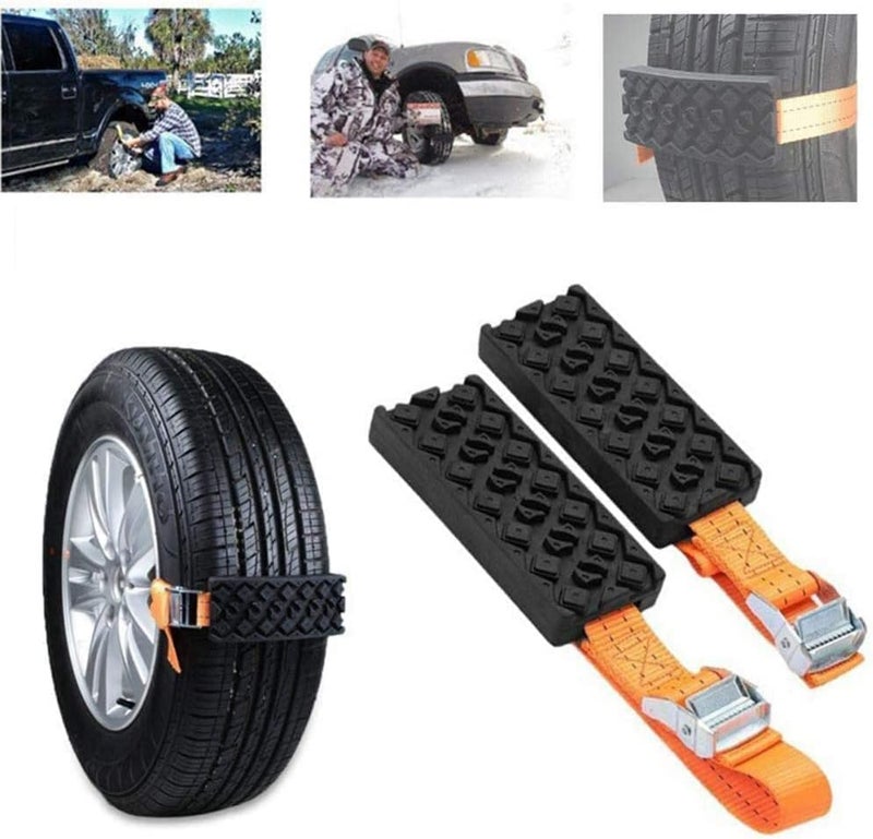 ELECDON Recovery Track Mat, Portable Tire Traction Device for Snow, Mud And Sand â€“ for Cars And Small Suvs, Get Unstuck Fast, 2Pcs - Image 3