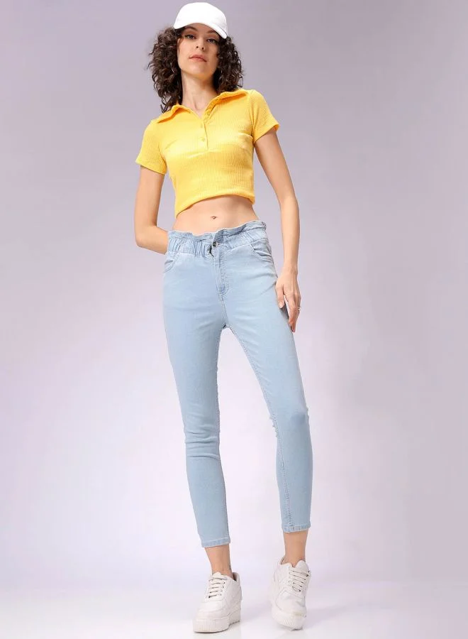 مرفوعة Women Slim Fit Solid High-Rise Jeans