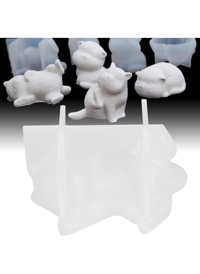 silvercnc Crystal Cat Silicone Resin Mold, Hand Casting Jewelry Mold Plaster Mould for Crafts Making DIY(Lying On Side Cat)  - Image 5