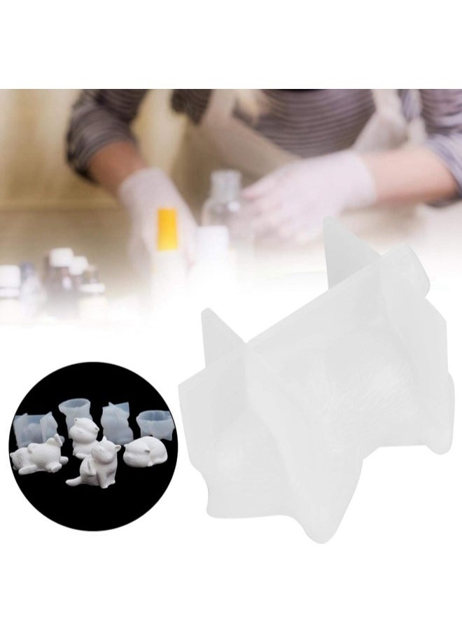 silvercnc Crystal Cat Silicone Resin Mold, Hand Casting Jewelry Mold Plaster Mould for Crafts Making DIY(Lying On Side Cat)  - Image 2