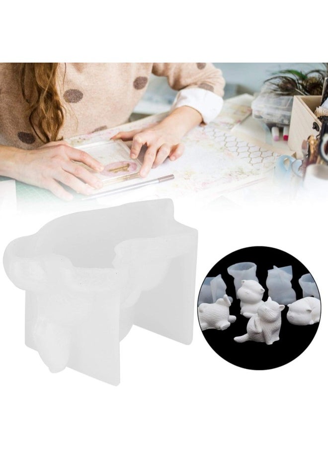 silvercnc Crystal Cat Silicone Resin Mold, Hand Casting Jewelry Mold Plaster Mould for Crafts Making DIY(Lying On Side Cat)  - Image 3