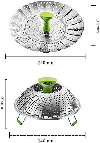 NOBILEA Stainless Steel Steamer Retractable Metallic Stainless Steel Steamer Basket for VegetableInsert for Pots Pans Foldable Multipurpose Fruit Bowl Steamer - Image 4