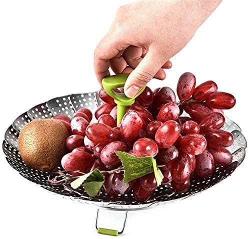 NOBILEA Stainless Steel Steamer Retractable Metallic Stainless Steel Steamer Basket for VegetableInsert for Pots Pans Foldable Multipurpose Fruit Bowl Steamer - Image 3