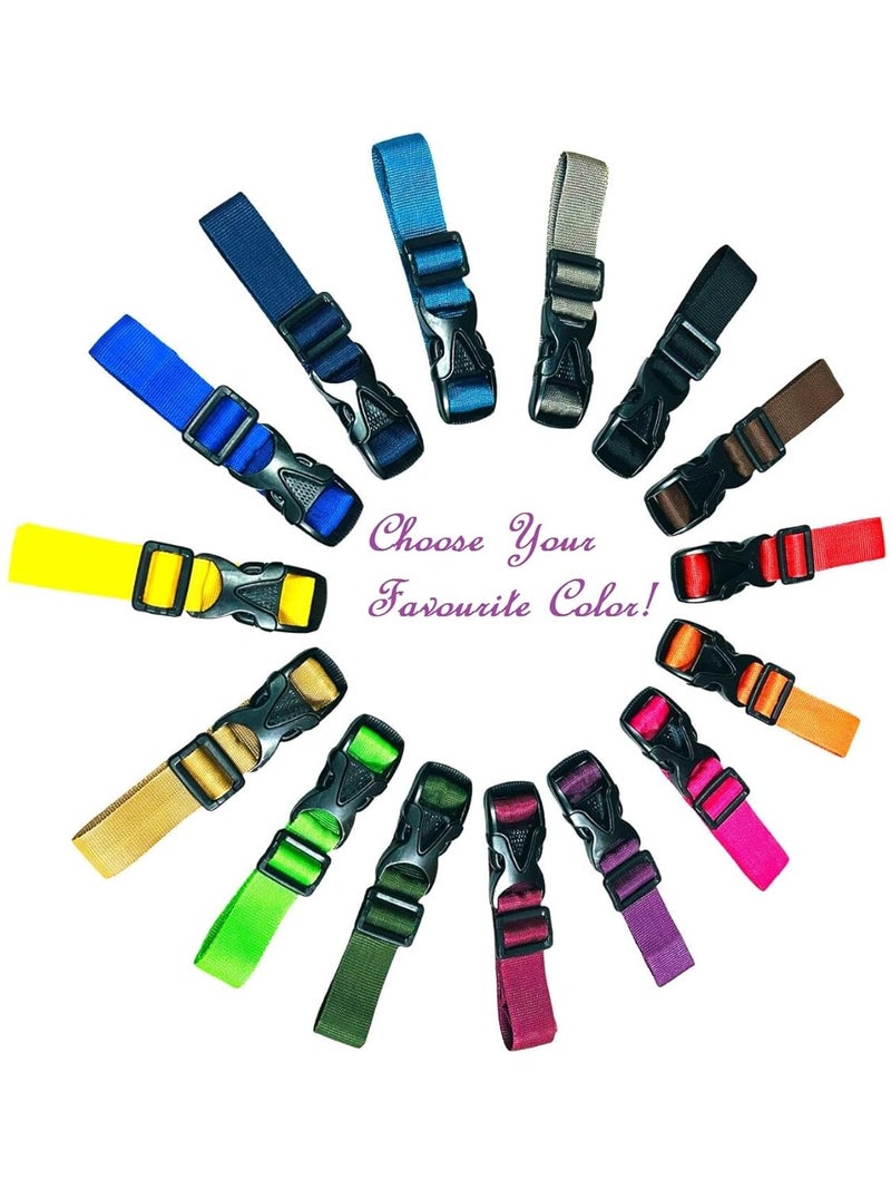 BASRI 2pack Luggage Holder for Travelling Bags & Suitcases, Luggage Belt Portable, Adjustable Combination Travel Anti-Lost Strap Luggage Connector Straps, Travel Strap 1inchx22inch (Yellow) - Image 2