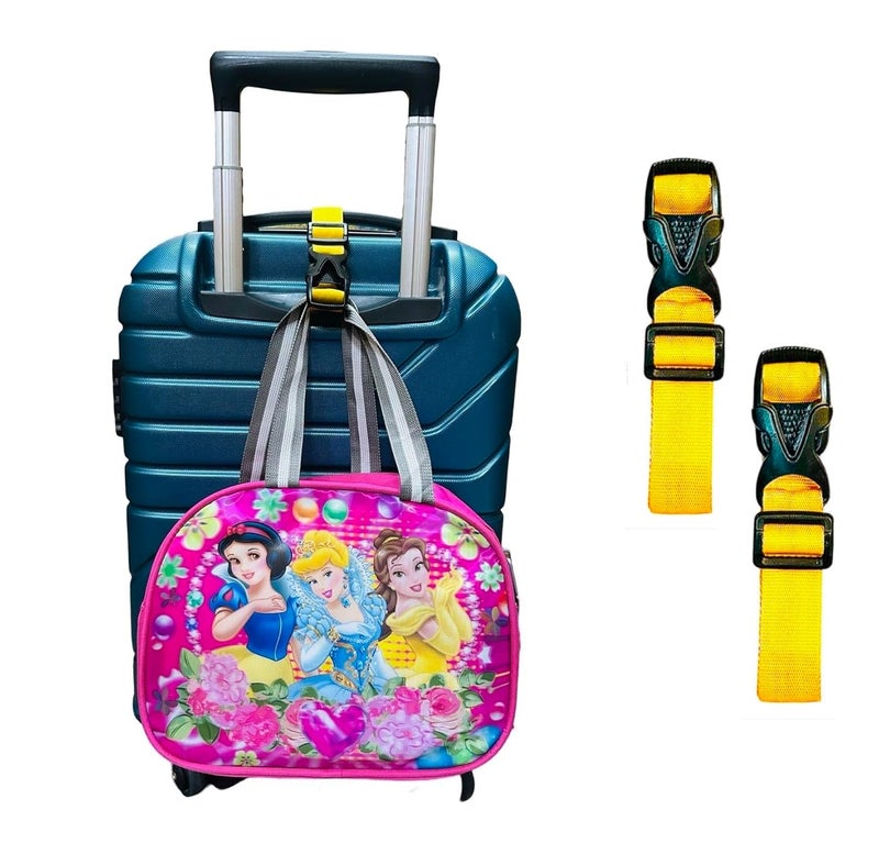 BASRI 2pack Luggage Holder for Travelling Bags & Suitcases, Luggage Belt Portable, Adjustable Combination Travel Anti-Lost Strap Luggage Connector Straps, Travel Strap 1inchx22inch (Yellow) - Image 1