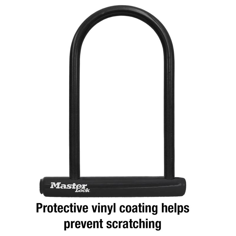 Master Lock Black Bike Lock with Key, Standard Size U-Lock for Bicycles and Other Outdoor Equipment, Anti-Theft Lock for Bikes, 8320D - Image 5