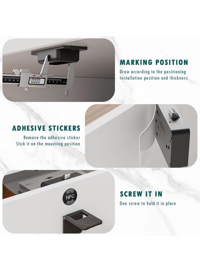 Smart Cabinet Lock, Electric Drawer Locks Keyless Hidden NFC Lock No-Drill Remote Access Wardrobe Lock, Child Safety Electronic Cabinet Locks for Liquor Cabinet Locker Drawer Cupboard Desk - Image 5