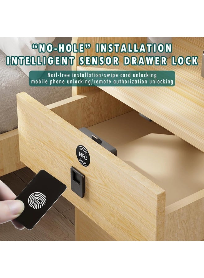 Smart Cabinet Lock, Electric Drawer Locks Keyless Hidden NFC Lock No-Drill Remote Access Wardrobe Lock, Child Safety Electronic Cabinet Locks for Liquor Cabinet Locker Drawer Cupboard Desk - Image 3