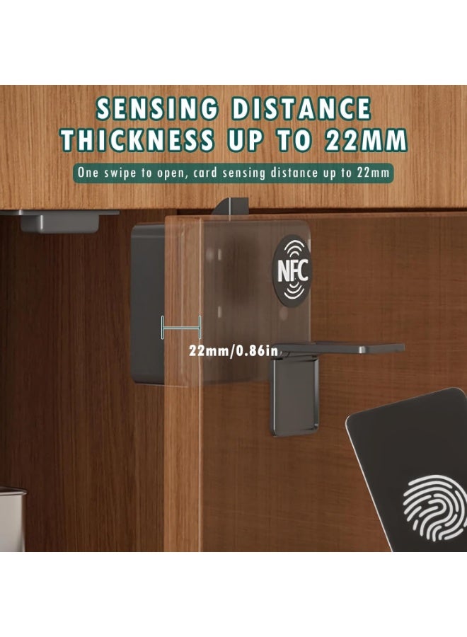 Smart Cabinet Lock, Electric Drawer Locks Keyless Hidden NFC Lock No-Drill Remote Access Wardrobe Lock, Child Safety Electronic Cabinet Locks for Liquor Cabinet Locker Drawer Cupboard Desk - Image 4