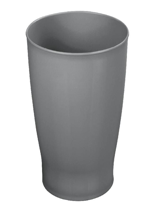 mDesign Round Plastic Bathroom Garbage Can, 1.25 Gallon Wastebasket, Garbage Bin, Trash Can for Bathroom, Bedroom, and Kids Room - Small Trash Can - Fyfe Collection - Charcoal Gray - Image 4