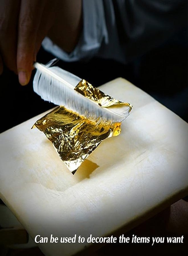 ASK VARK WALA Edible/Decorative Gold Leaf Loose Sheet - 24 Carat - 15CM X 10CM - 10 Sheets - Image 3