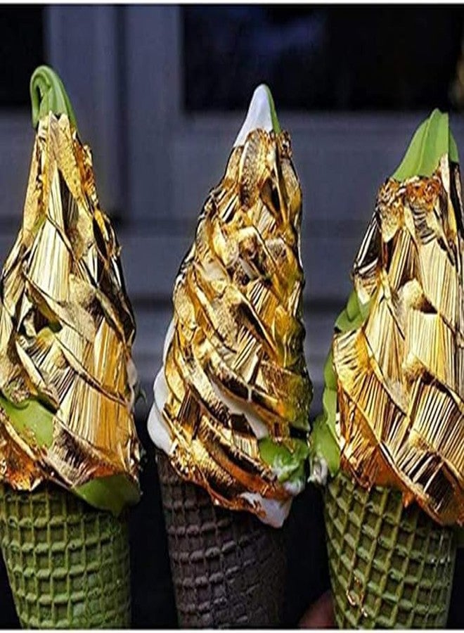 ASK VARK WALA Edible/Decorative Gold Leaf Loose Sheet - 24 Carat - 15CM X 10CM - 10 Sheets - Image 2