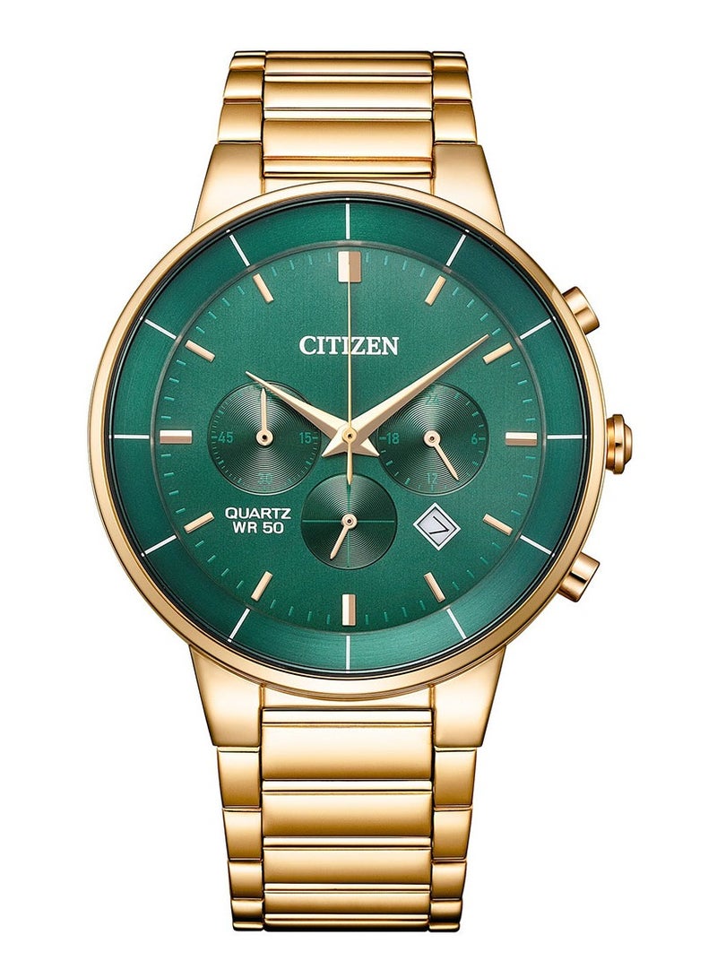 Quartz Chronograph Green Dial Stainless Steel Men's Watch AN8223-54X