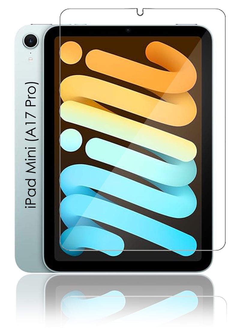 لأبل آيباد ميني (2024) 8.3 بوصة - أبل آيباد ميني (A17 برو) - واقي شاشة زجاجي مقسى - شفافية عالية، لمسة رقيقة، مضاد للانفجار، حواف سلسة، تركيب سهل - Image 1