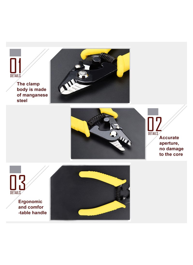 KASTWAVE - Fiber Optic Stripper 3 Hole, Precision Wire Stripper for Installers and Electricians Safe Not Hurt Wire Fiber Strippers with 6" Handle for Jacket Buffer and Coating Stripping - Image 1